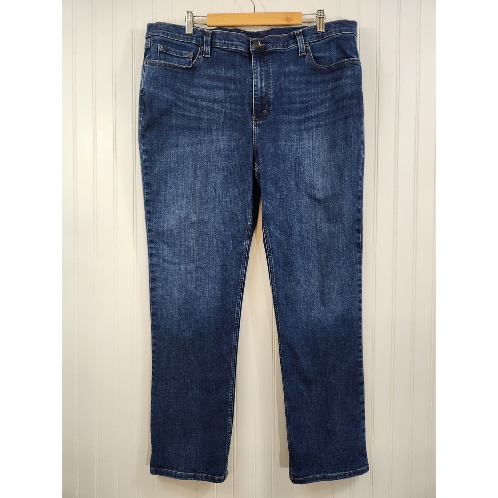 LL Bean Mens BeanFlex Classic Fit Jeans 43x31 Blue Coolmax Stretch Outdoor Work